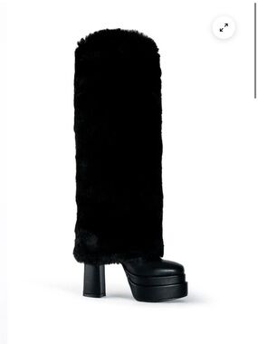 Platform Heeled Knee Boots in Black NWOT